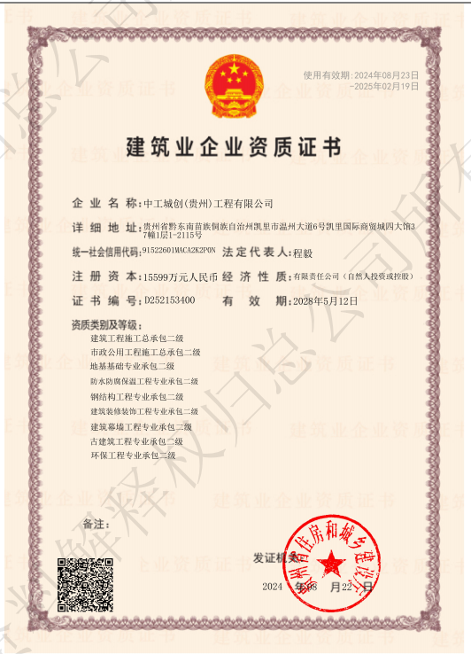 中工城创资质证书